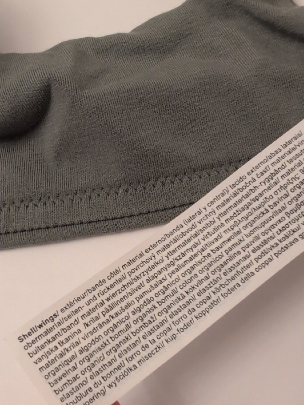 NWT Organic Basics Core Full Coverage Underwire Bra Seaweed Grey Green - 36C - Picture 7 of 10